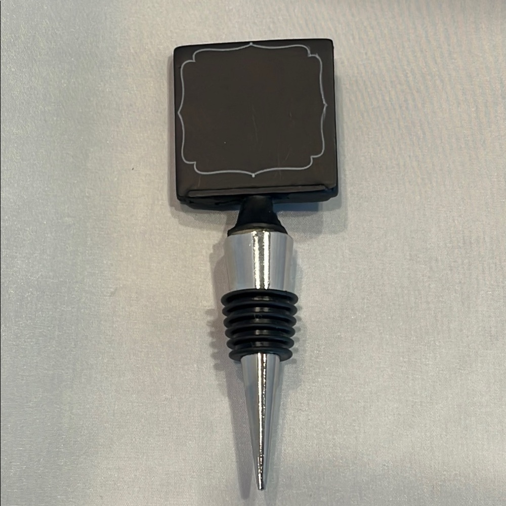 Black and Silver Wine Bottle Stopper